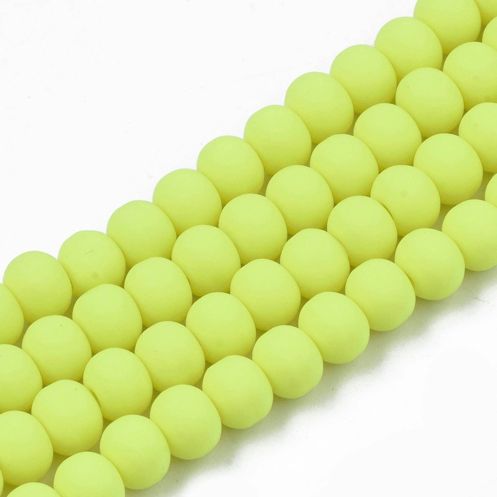 Polymerlerpärlor, Rund, Yellow, Ca: 69 st