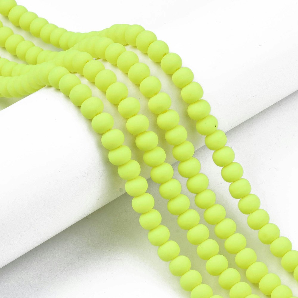 Polymerlerpärlor, Rund, Yellow, Ca: 69 st