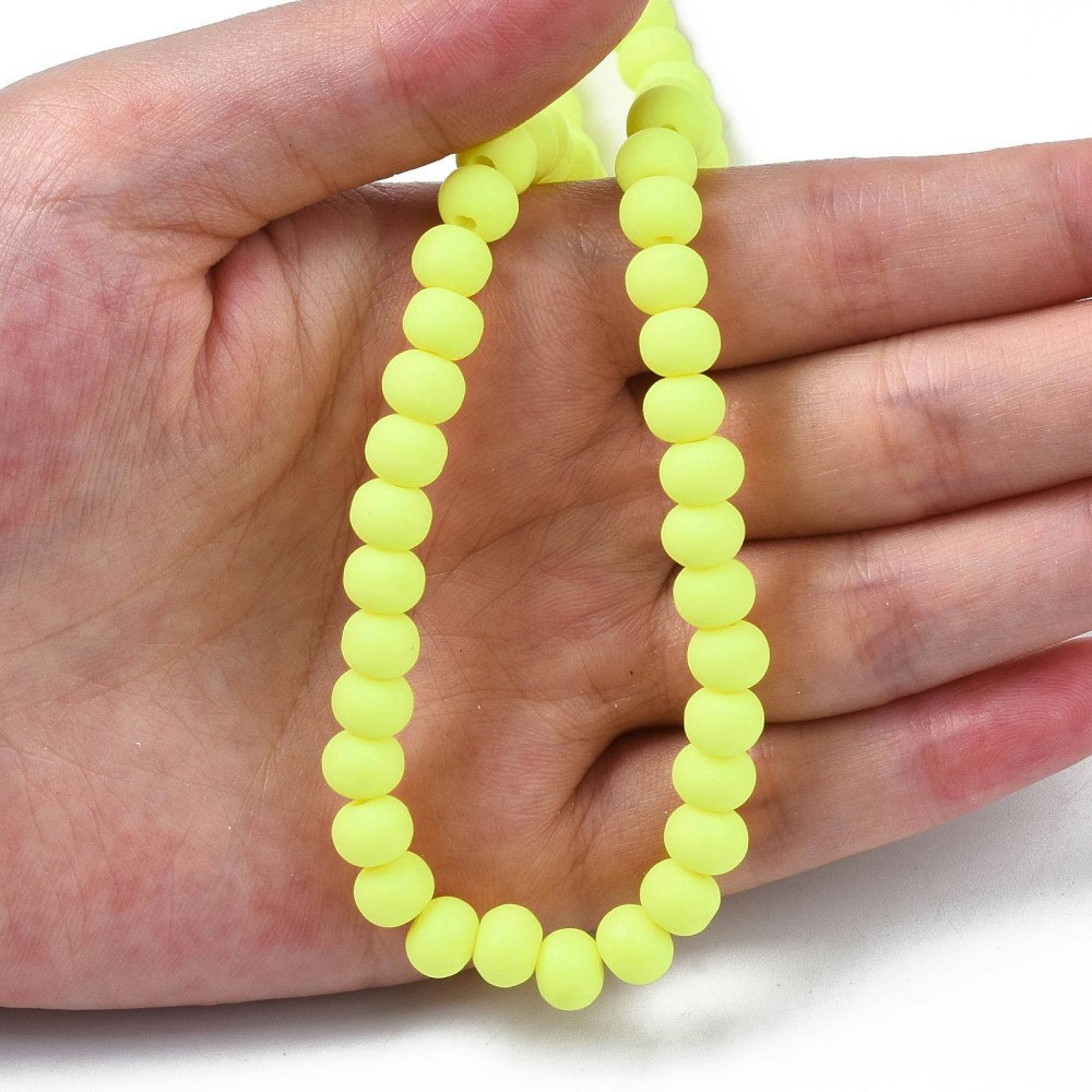 Polymerlerpärlor, Rund, Yellow, Ca: 69 st