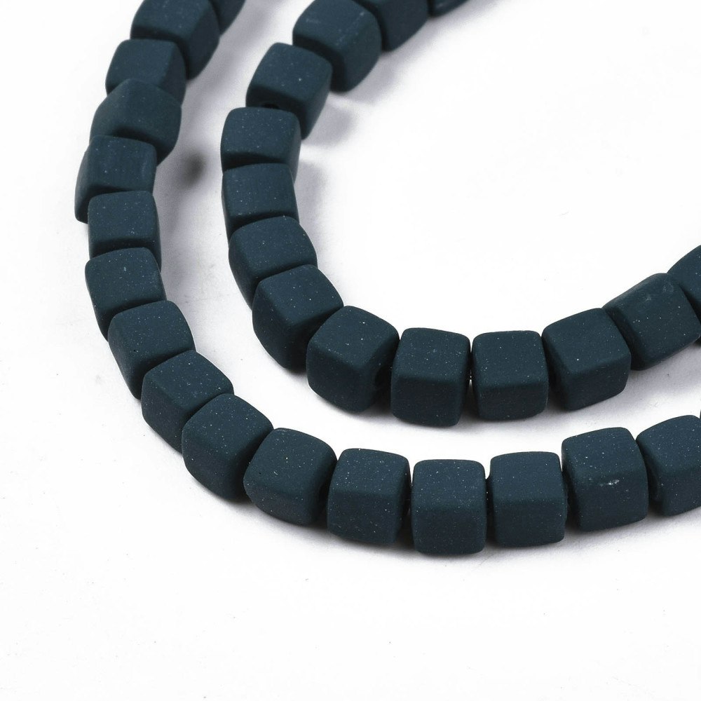 Polymerlerpärlor, Kuber, Dark Slate Blue, 89~91 st