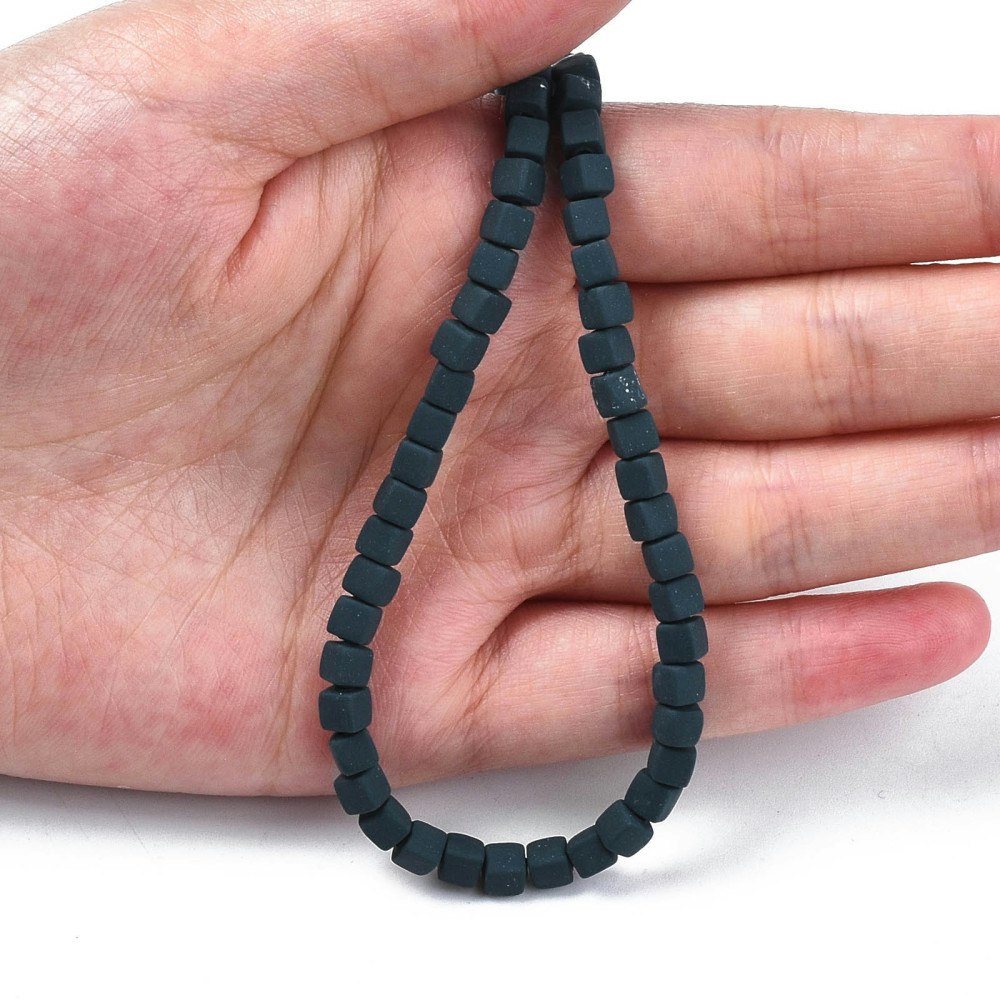 Polymerlerpärlor, Kuber, Dark Slate Blue, 89~91 st