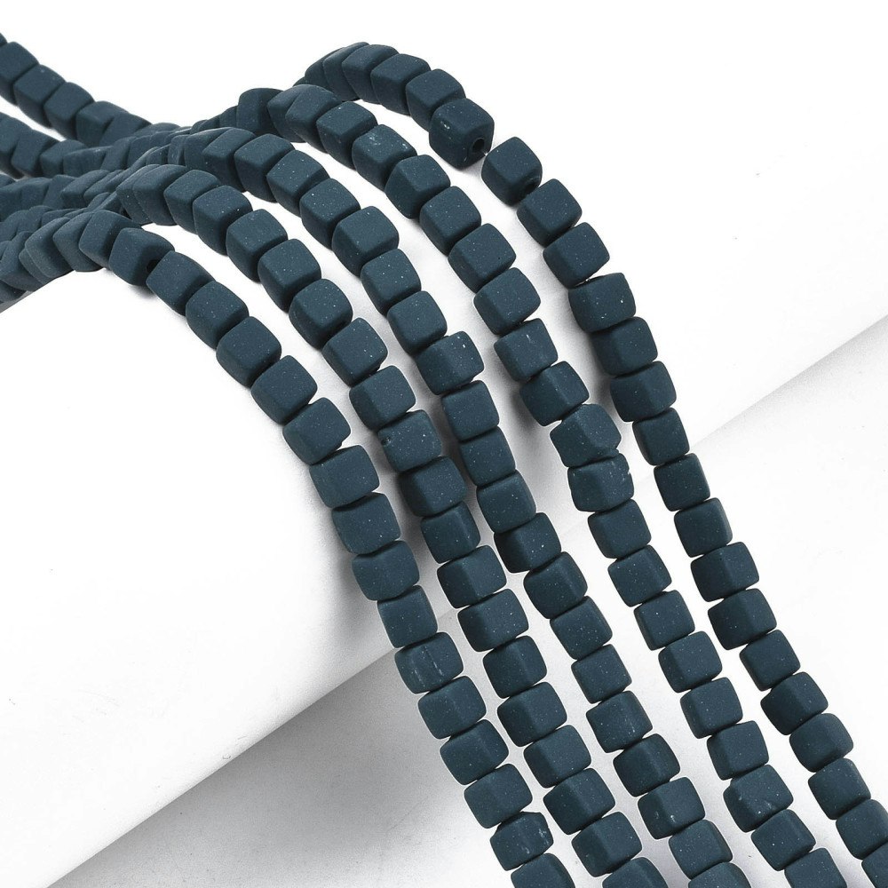Polymerlerpärlor, Kuber, Dark Slate Blue, 89~91 st