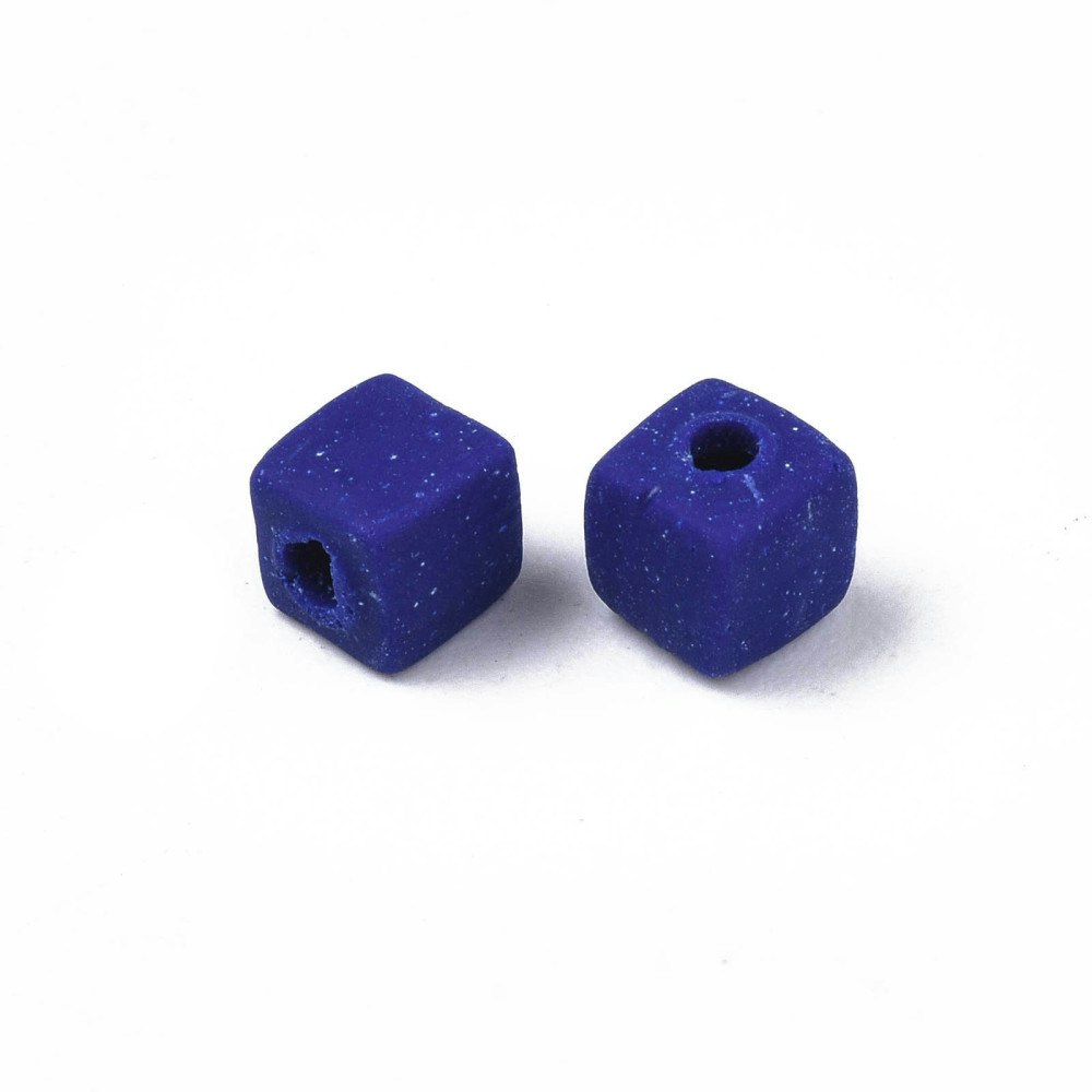 Polymerlerpärlor, Kuber, Dark Blue, 89~91 st