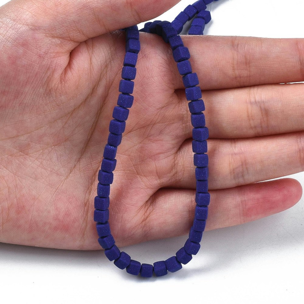 Polymerlerpärlor, Kuber, Dark Blue, 89~91 st