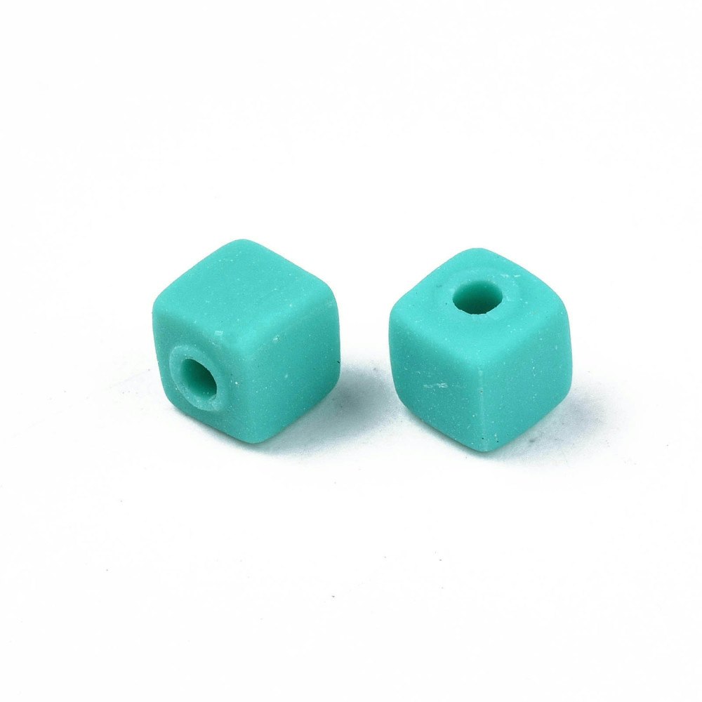 Polymerlerpärlor, Kuber, Dark Turquoise, 89~91 st