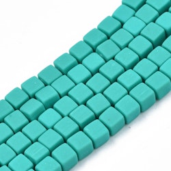 Polymerlerpärlor, Kuber, Dark Turquoise, 89~91 st