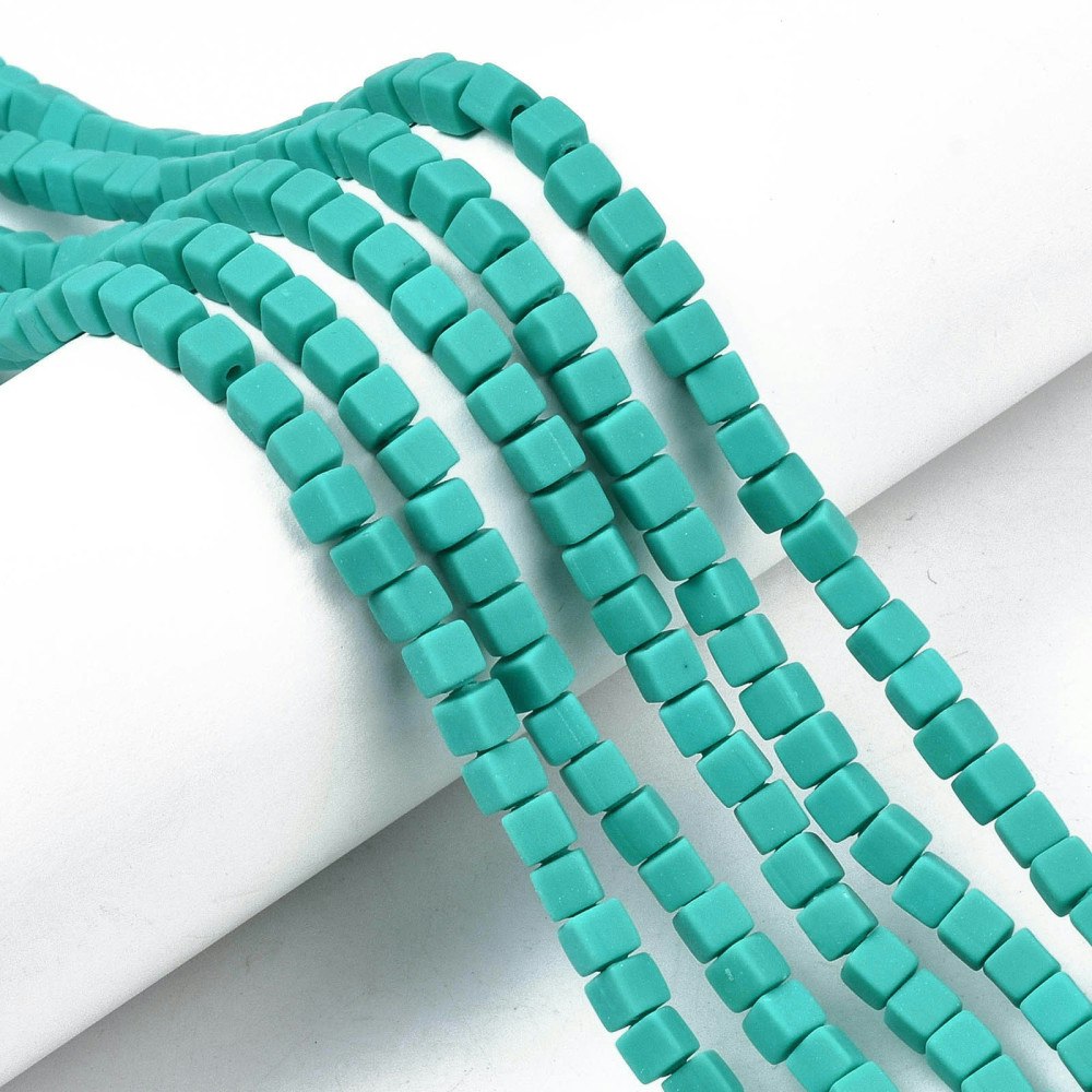 Polymerlerpärlor, Kuber, Dark Turquoise, 89~91 st
