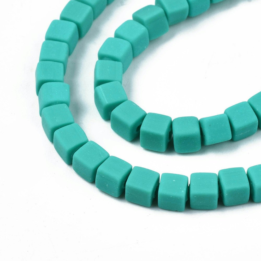 Polymerlerpärlor, Kuber, Dark Turquoise, 89~91 st