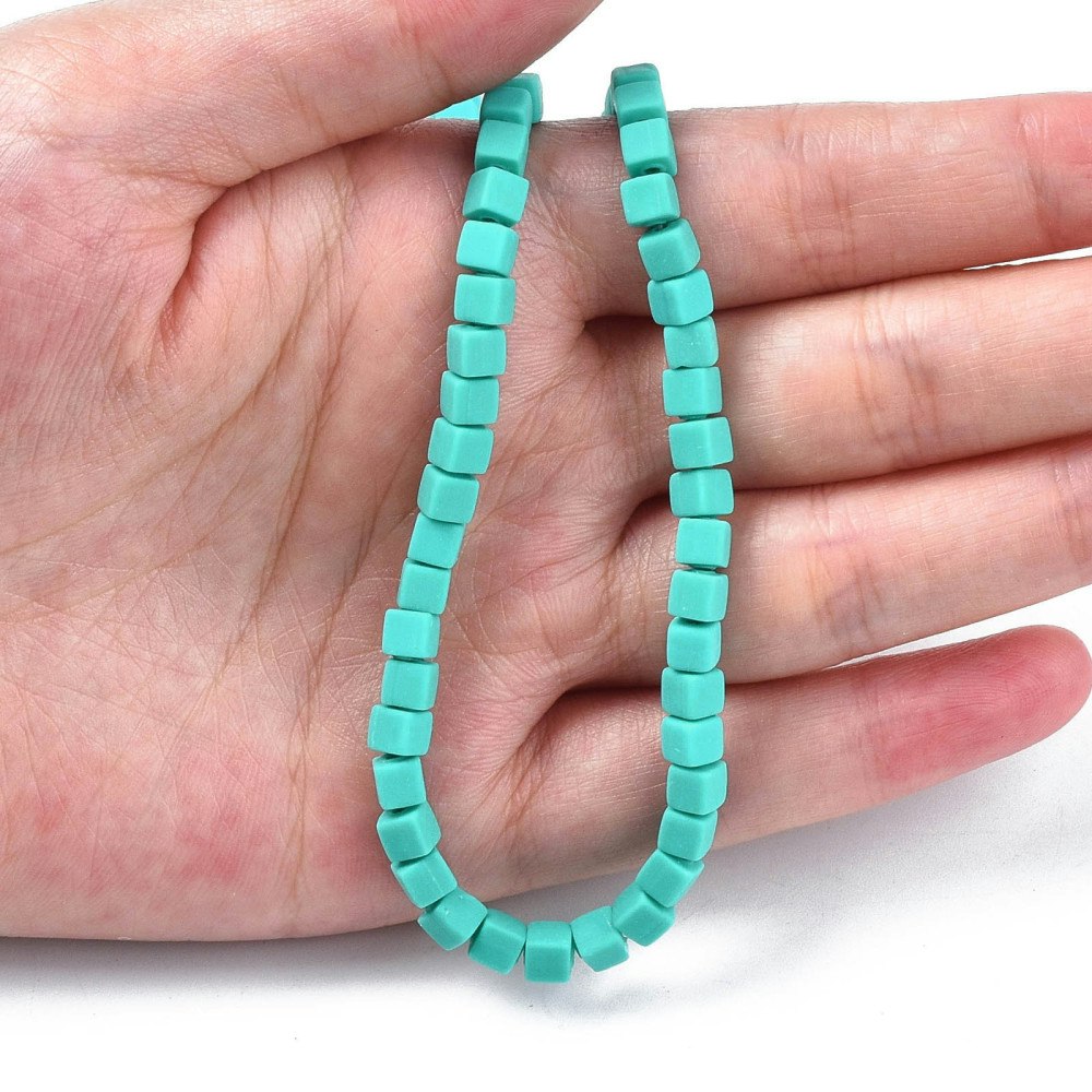 Polymerlerpärlor, Kuber, Dark Turquoise, 89~91 st