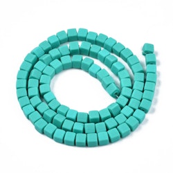 Polymerlerpärlor, Kuber, Dark Turquoise, 89~91 st