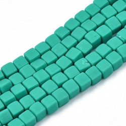 Polymerlerpärlor, Kuber, Light Sea Green, 89~91 st