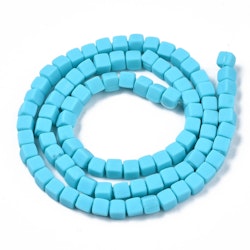Polymerlerpärlor, Kuber, Light Sky Blue, 89~91 st