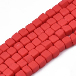 Polymerlerpärlor, Kuber, Red, 89~91 st