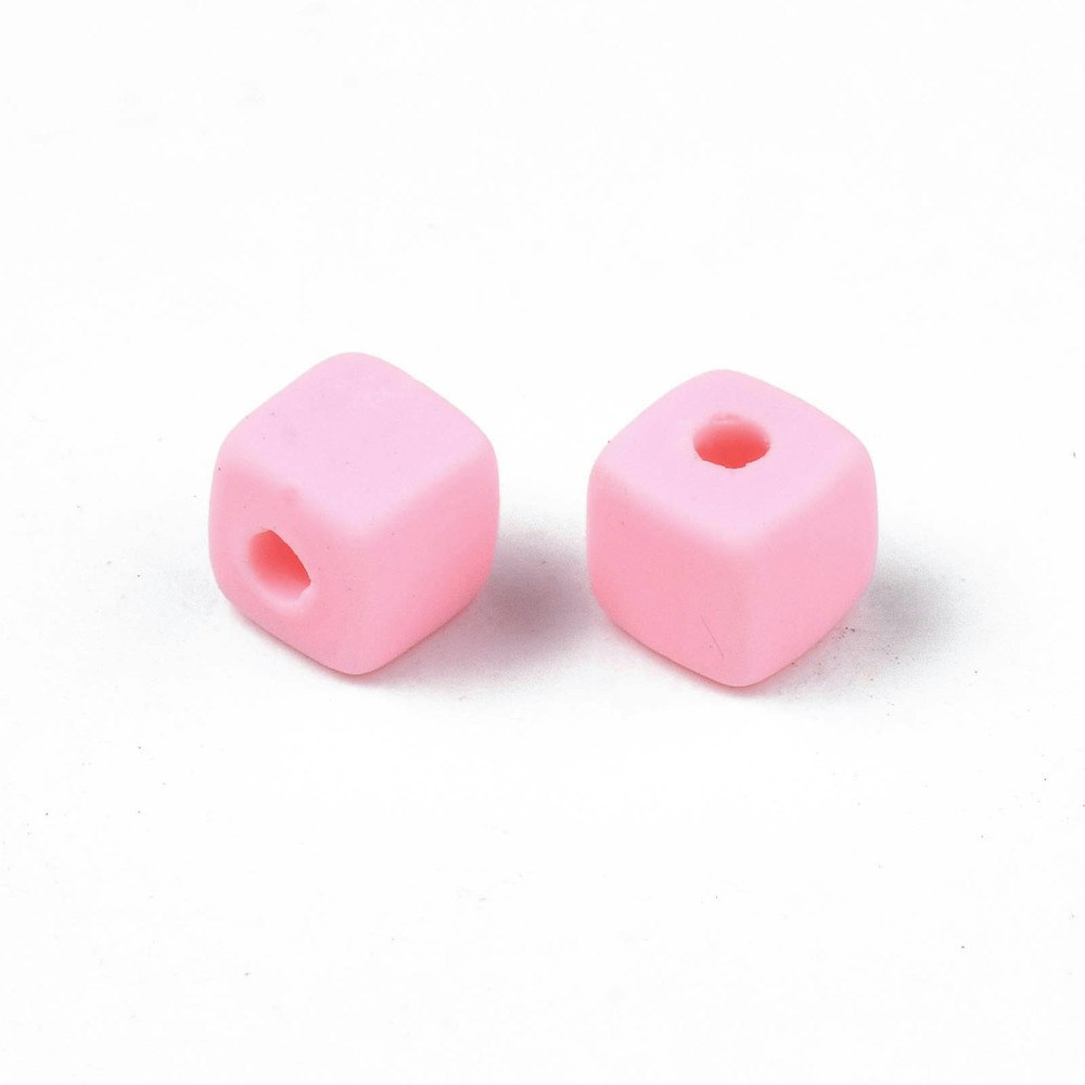 Polymerlerpärlor, Kuber, Pink, 89~91 st