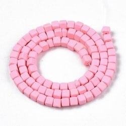 Polymerlerpärlor, Kuber, Pink, 89~91 st