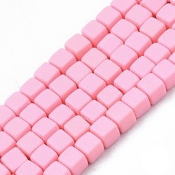 Polymerlerpärlor, Kuber, Pink, 89~91 st