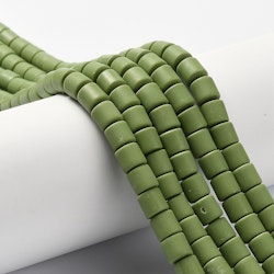 Polymerlerpärlor, Rör, Olive Drab, 61 st