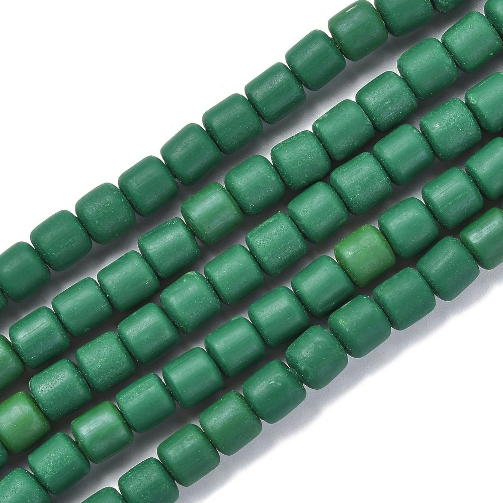 Polymerlerpärlor, Rör, Dark Green, 61 st