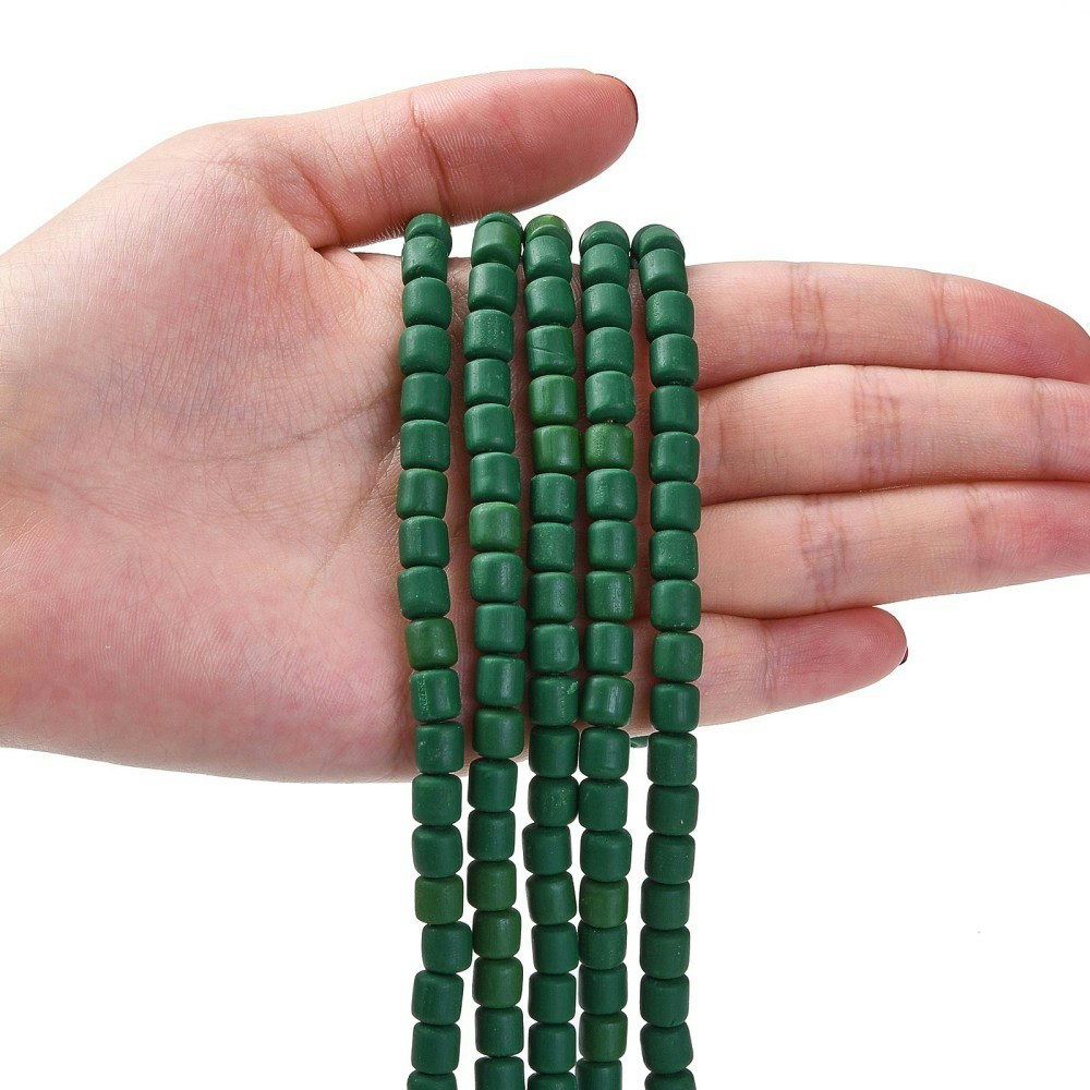 Polymerlerpärlor, Rör, Dark Green, 61 st