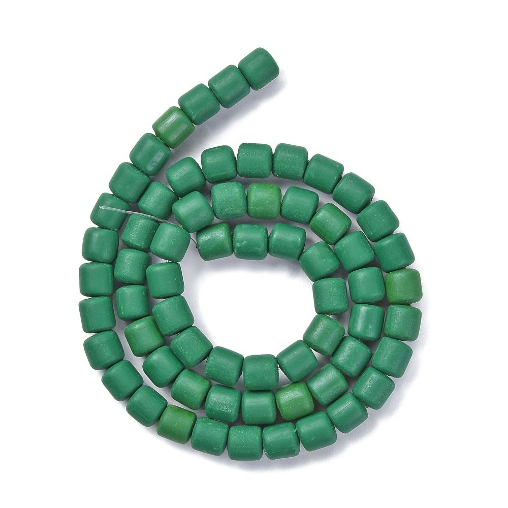 Polymerlerpärlor, Rör, Dark Green, 61 st