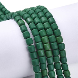 Polymerlerpärlor, Rör, Dark Green, 61 st