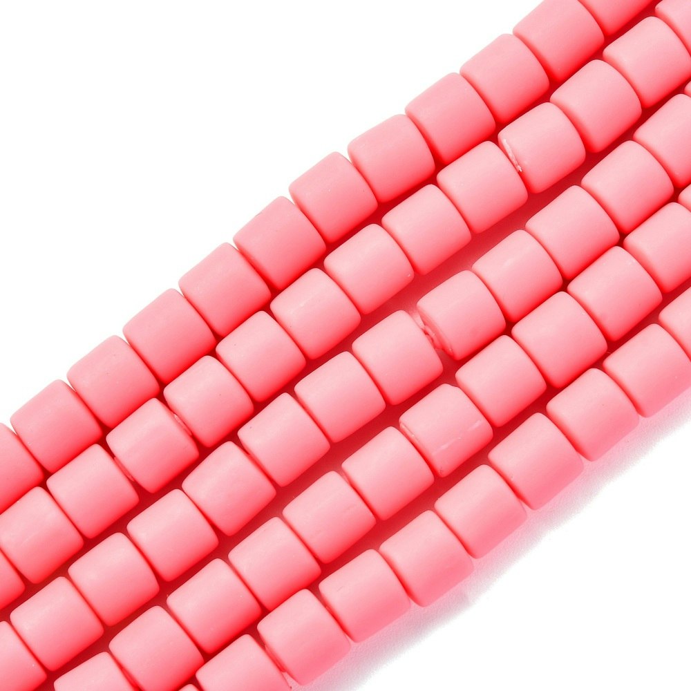Polymerlerpärlor, Rör, Fuchsia, 61 st