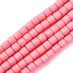 Polymerlerpärlor, Rör, Fuchsia, 61 st
