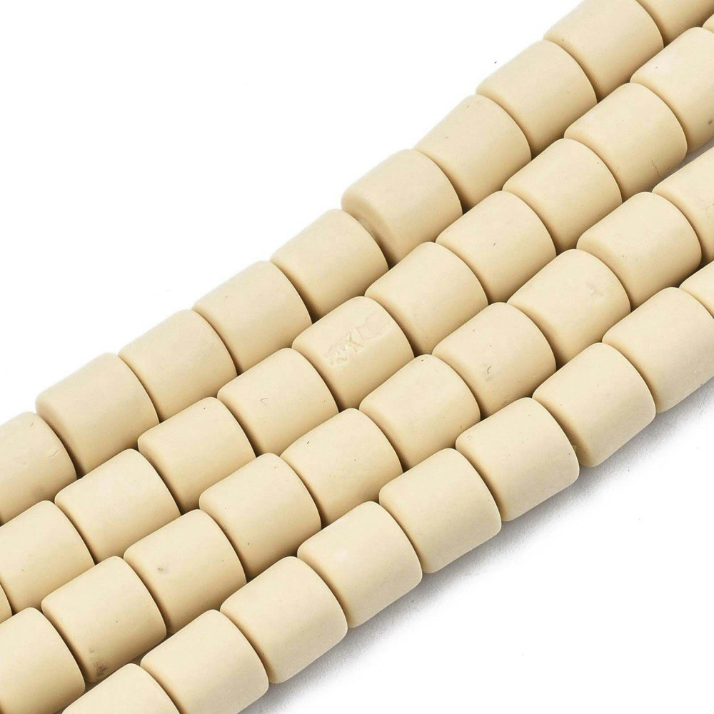 Polymerlerpärlor, Rör, Tan, 61 st