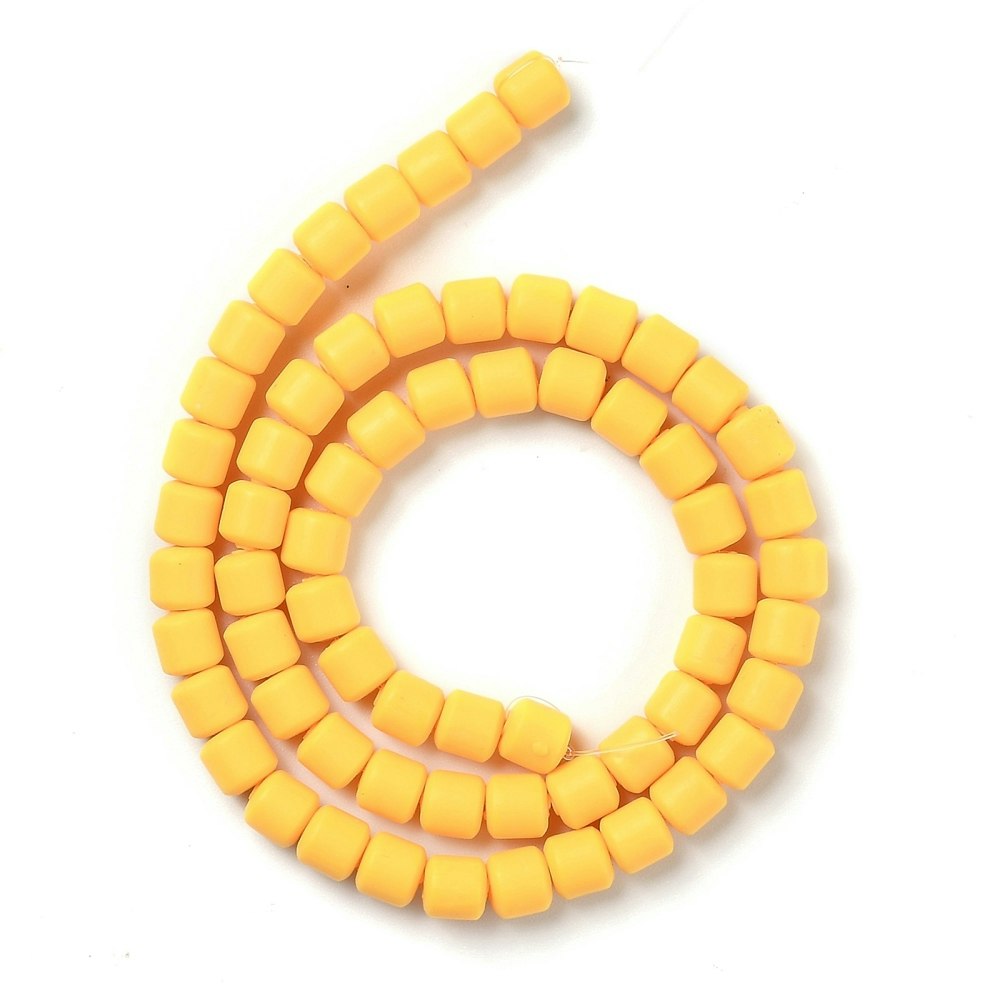Polymerlerpärlor, Rör, Gold, 61 st