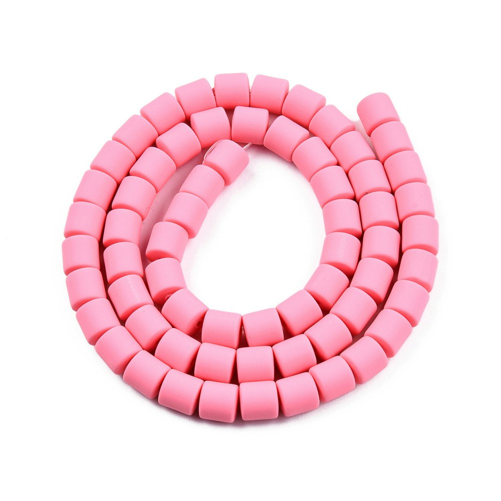Polymerlerpärlor, Rör, Flamingo, 61 st