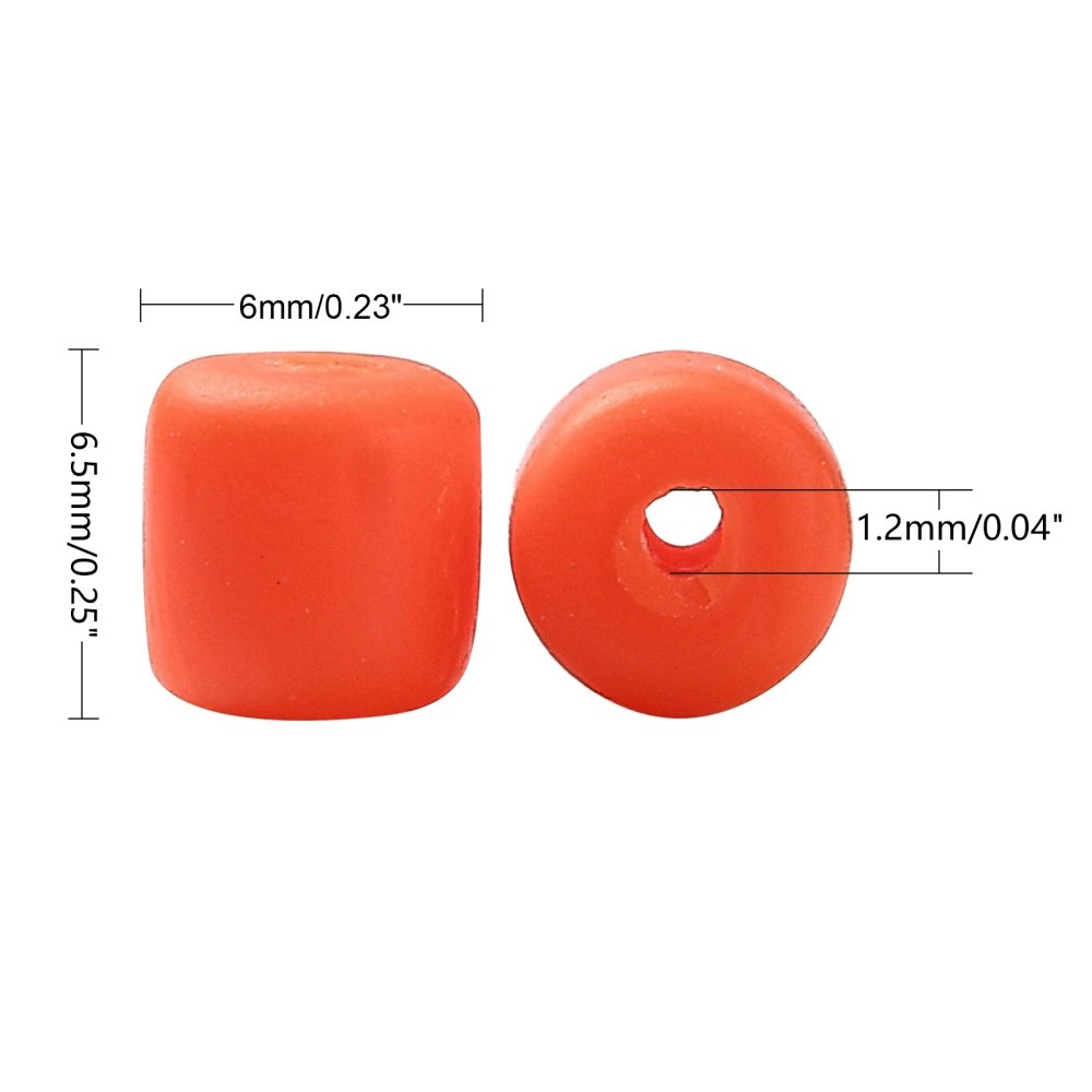 Polymerlerpärlor, Rör, Tomato, 61 st