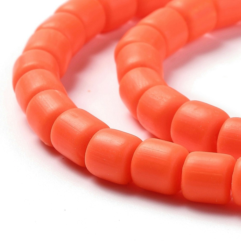 Polymerlerpärlor, Rör, Tomato, 61 st