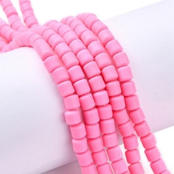 Polymerlerpärlor, Rör, Hot Pink, 61 st