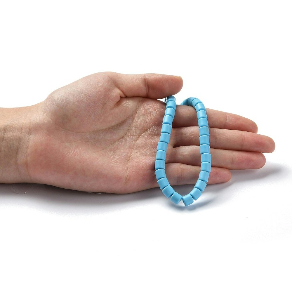 Polymerlerpärlor, Rör, Deep Sky Blue, 61 st