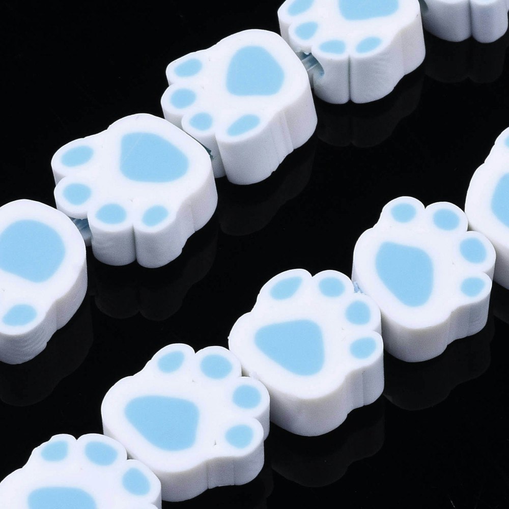 Polymerlerpärlor, Hundtass, Light Sky Blue, 39 st