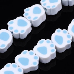 Polymerlerpärlor, Hundtass, Light Sky Blue, 39 st