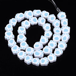 Polymerlerpärlor, Hundtass, Light Sky Blue, 39 st