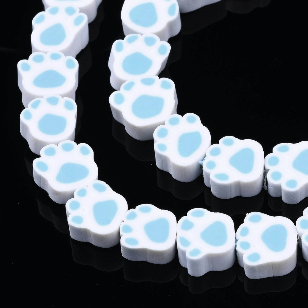 Polymerlerpärlor, Hundtass, Light Sky Blue, 39 st