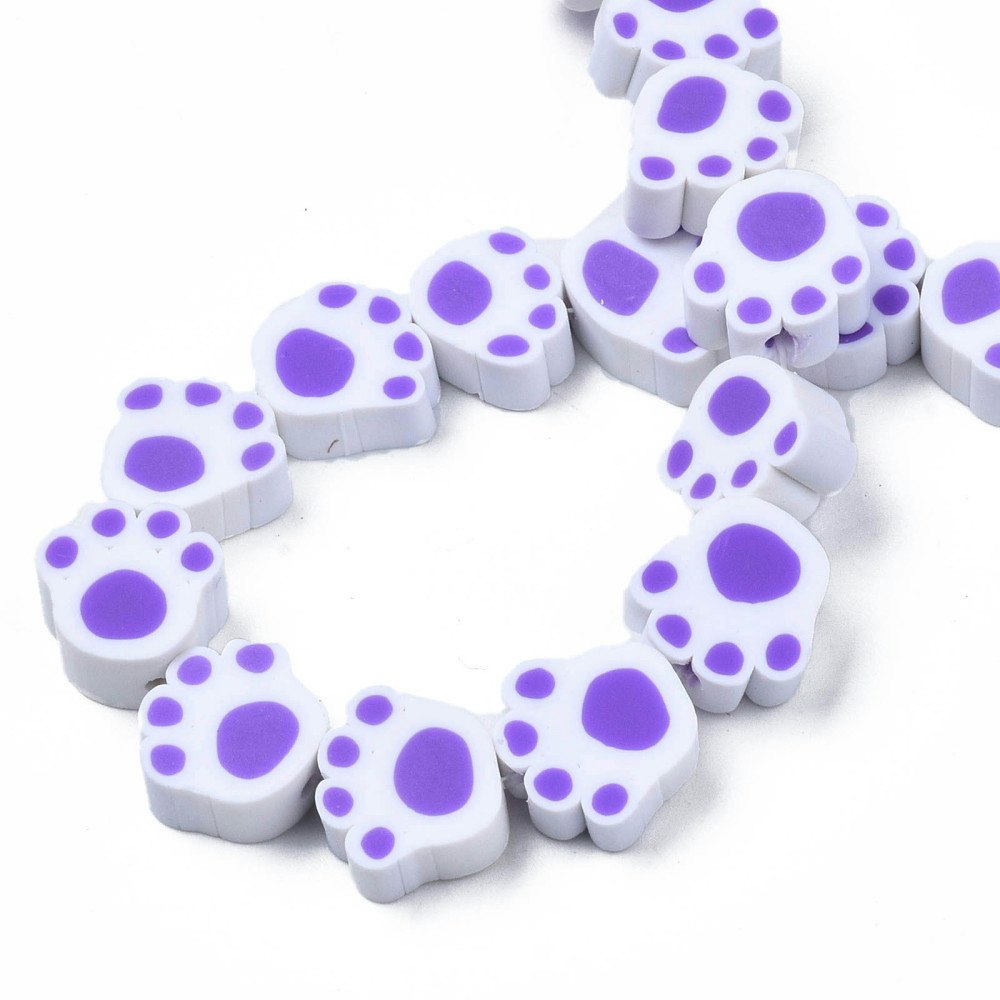 Polymerlerpärlor, Hundtass, Medium Purple, 39 st
