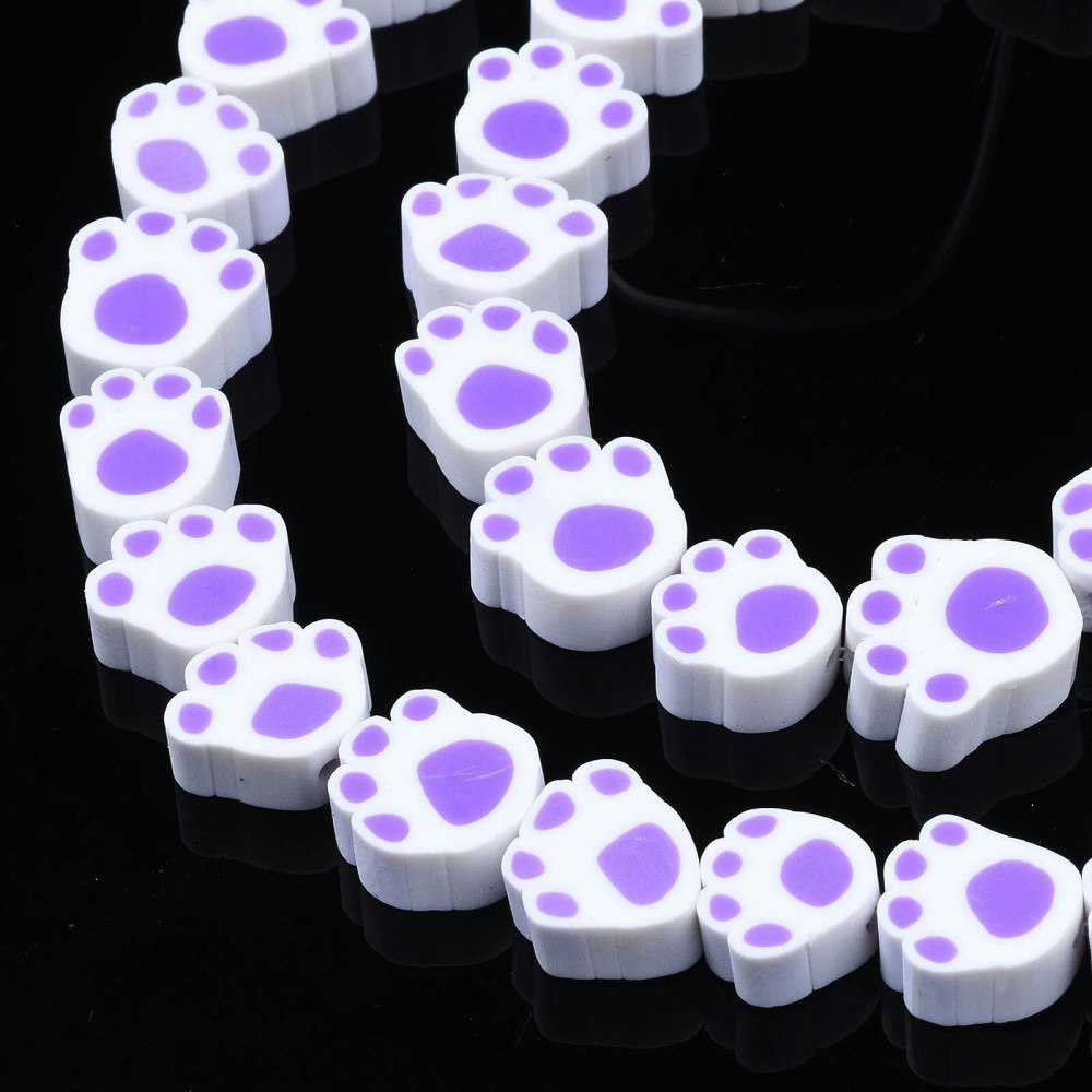 Polymerlerpärlor, Hundtass, Medium Purple, 39 st