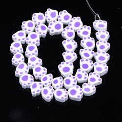 Polymerlerpärlor, Hundtass, Medium Purple, 39 st
