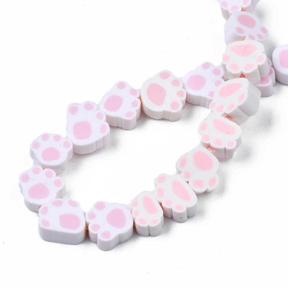 Polymerlerpärlor, Hundtass, Pink, 39 st