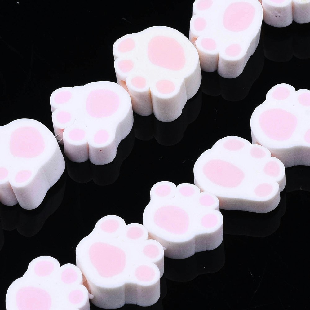 Polymerlerpärlor, Hundtass, Pink, 39 st