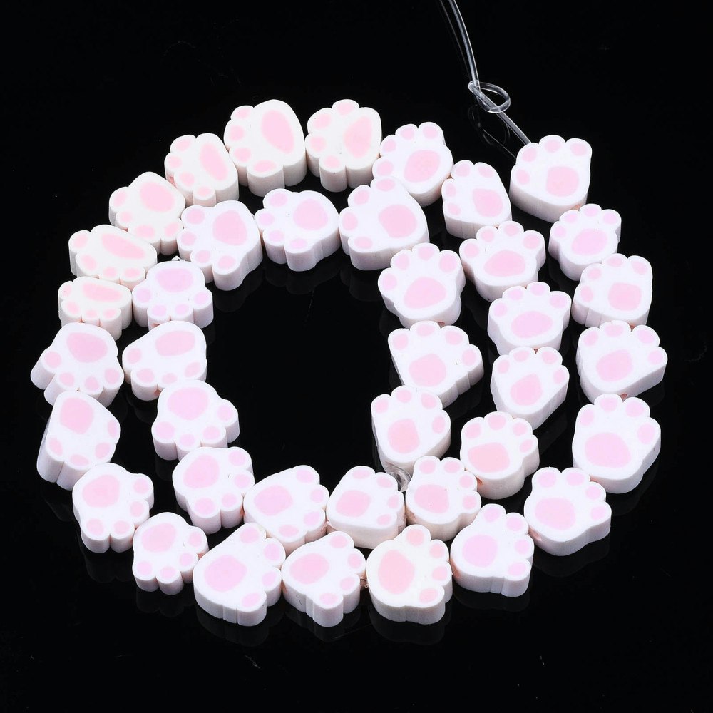 Polymerlerpärlor, Hundtass, Pink, 39 st