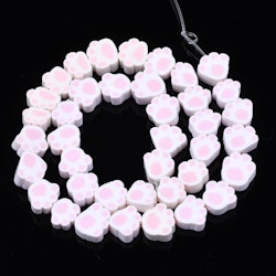 Polymerlerpärlor, Hundtass, Pink, 39 st