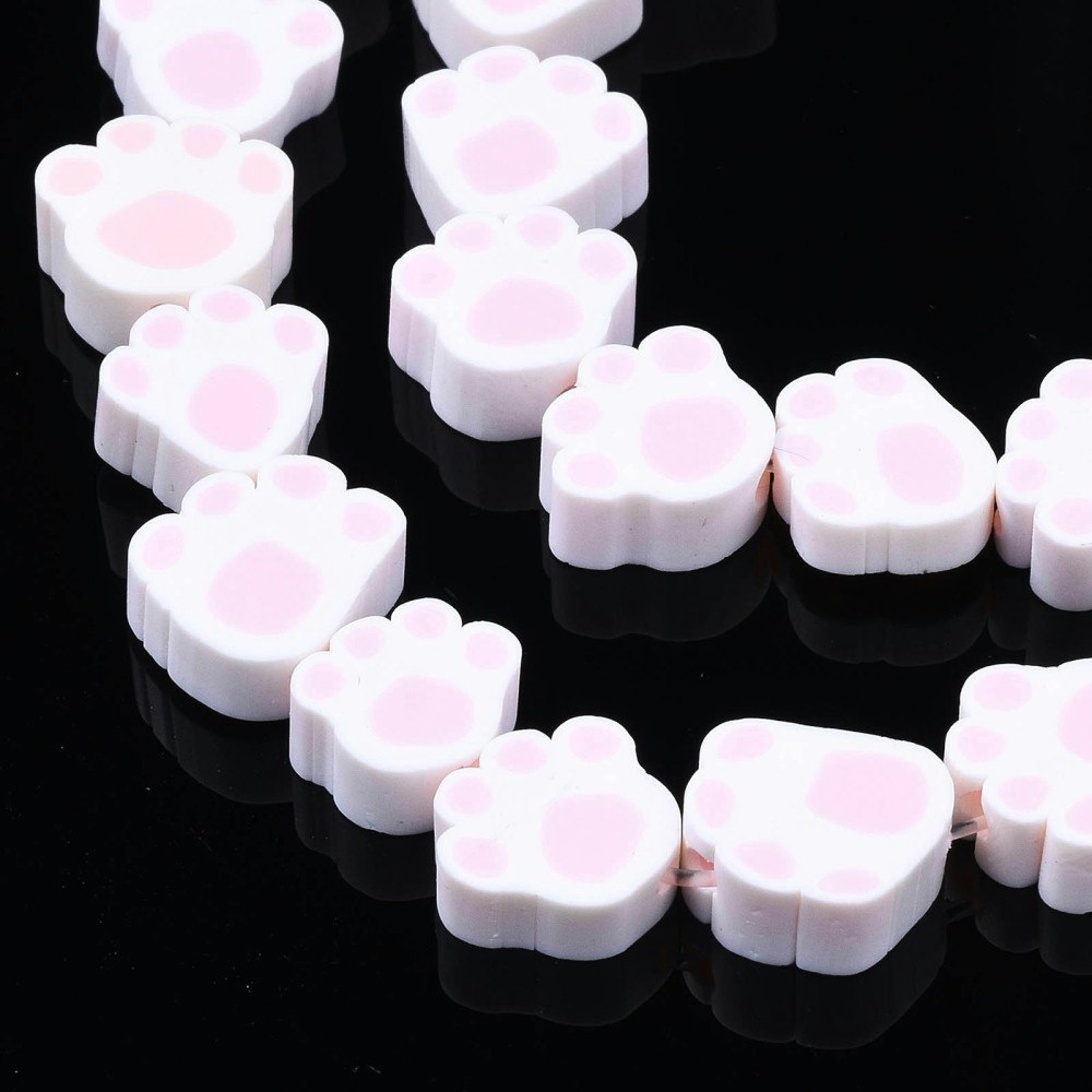 Polymerlerpärlor, Hundtass, Pink, 39 st