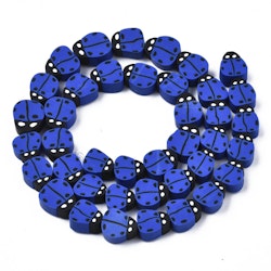 Polymerlerpärlor, Nyckelpiga, Medium Blue, 38-40st