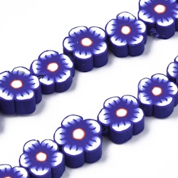Polymerlerpärlor, Blommor, Dark Slate Blue, 38-40st