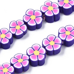 Polymerlerpärlor, Blommor, Violet, 38-40st