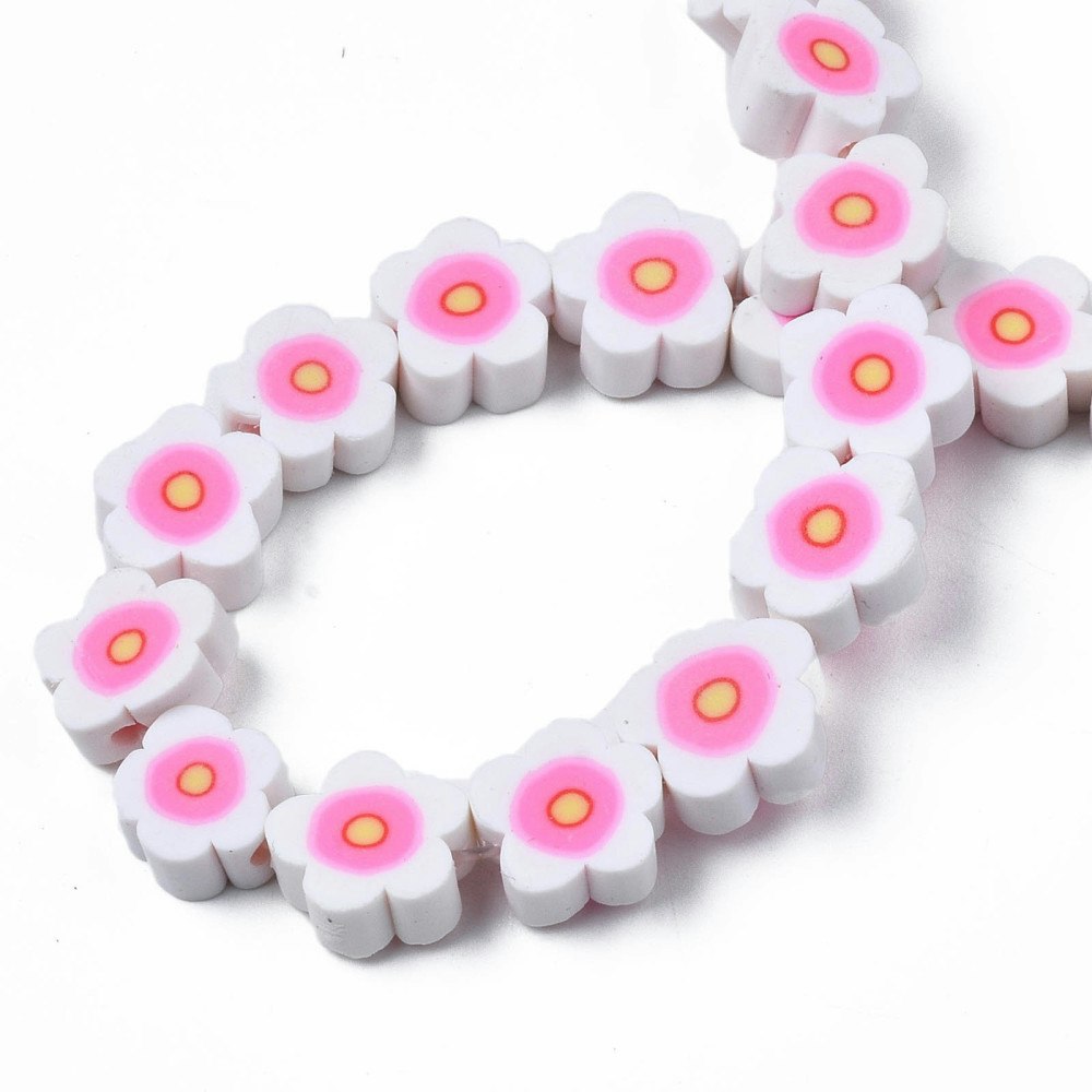 Polymerlerpärlor, Blommor, Pearl Pink, 38-40st